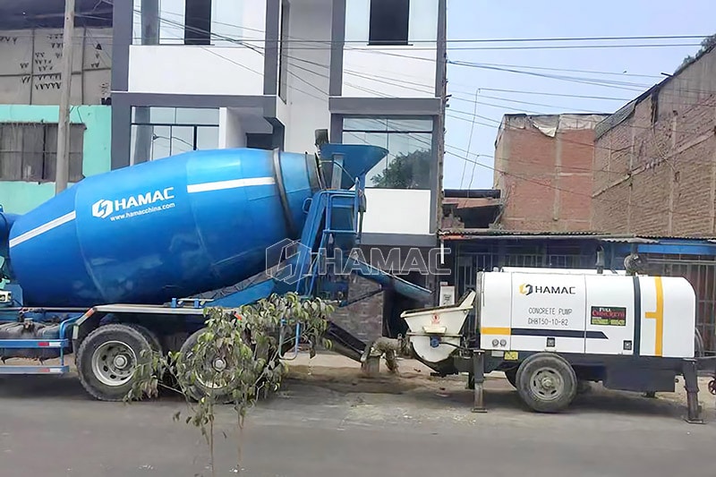 DHBT50 trailer diesel concrete pump has many works in Peru photo