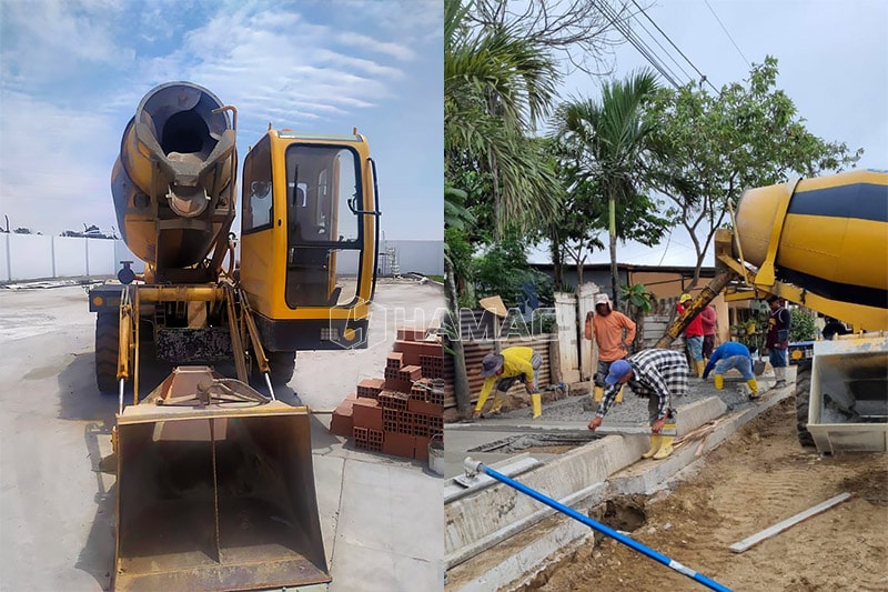Cần phân phối bê tông bánh xích
