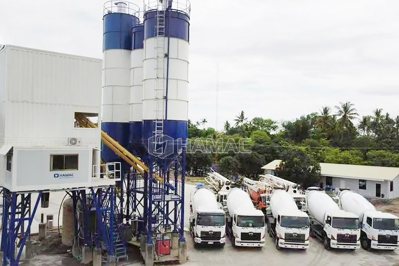 stationary concrete batching plant photo