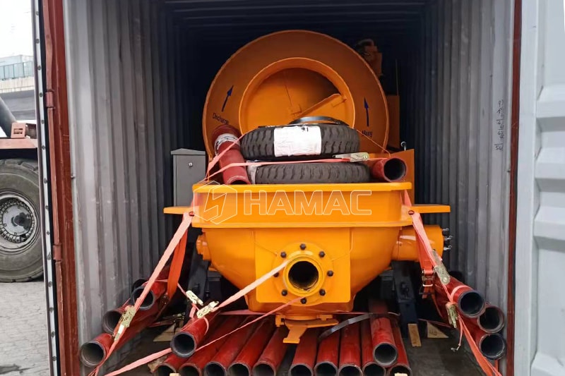 DHBT15 concrete mixer pump works in Myanmar photo