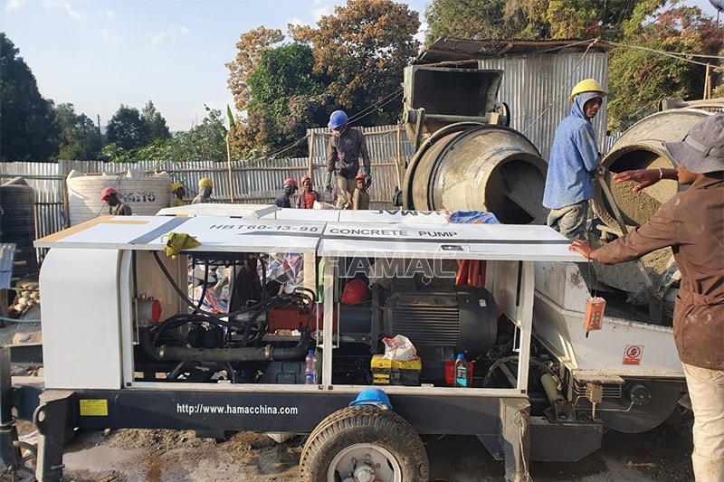 Electriciy Concrete Pump HBT60 Participates in the work in Ethiopia photo