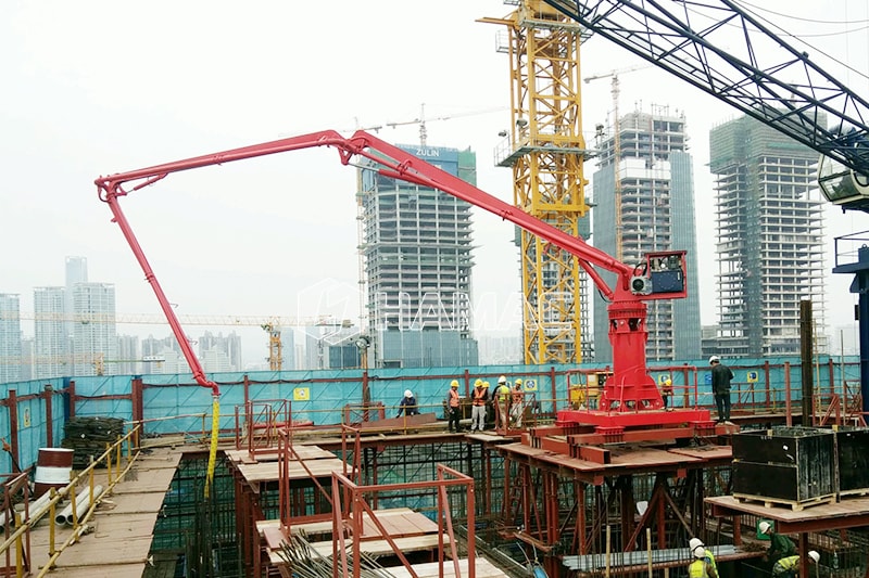 Stationary concrete placing boom in China photo