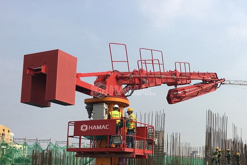crawler spider concrete placing boom