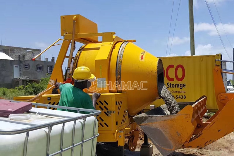 Produce concrete at site photo