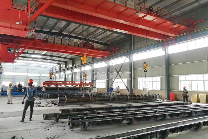Concrete pole manufacturing plant photo