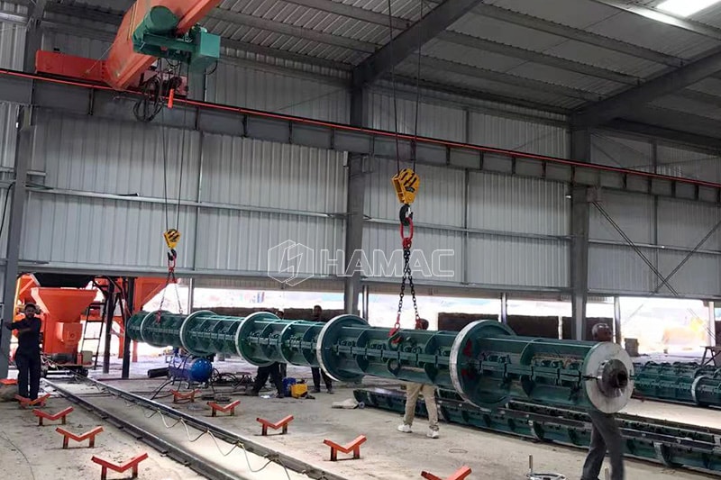 Concrete pole manufacturing plant photo