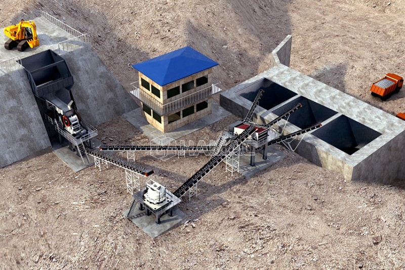 Granite crushing and screening plant photo
