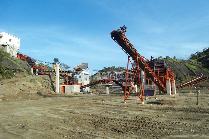 Granite crushing and screening plant photo