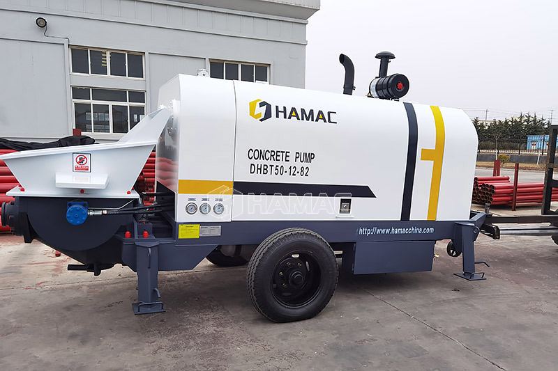 DHBT50 trailer diesel concrete pump has many works in Peru