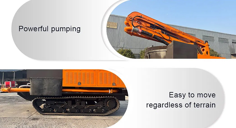 Crawler Concrete Mixer with Pump Truck photo