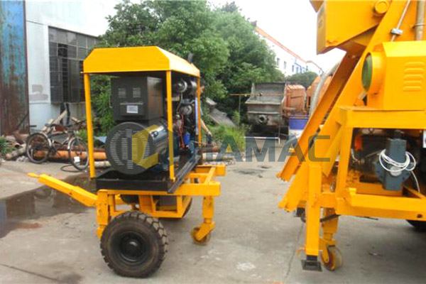 Professional Generator Trailer Concrete Pump With Mixer 50kw 4000Kg Weight photo