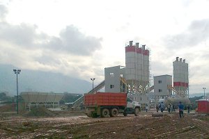 HZS120 Concrete Batching Plant in Russia photo