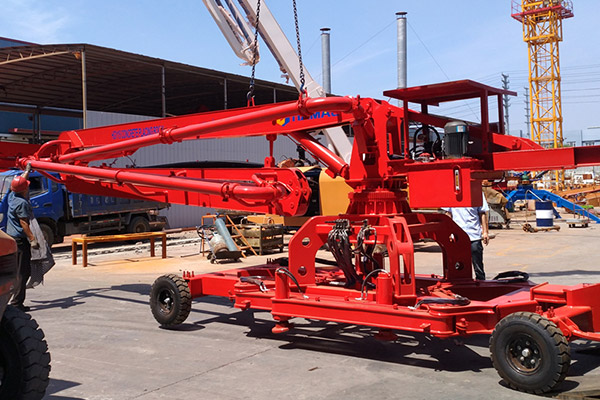 Stationary trailer mounted concrete pump in El Salvador photo