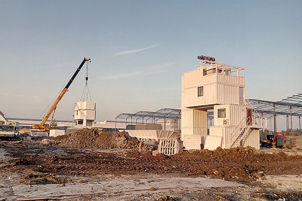 Container type concrete batching plant photo