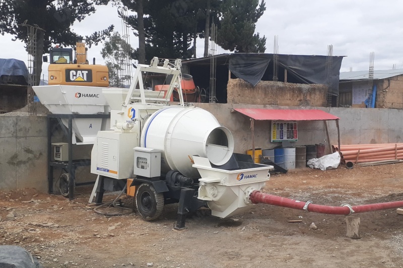 on-site concrete mixing photo